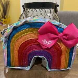 JoJo Siwa Holographic Rainbow Bag with Hot Pink Bow